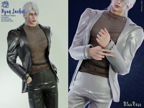 Alpha Hyun Jacket Accesorie BRsims by bluerose-sims - The Sims 4 custom content