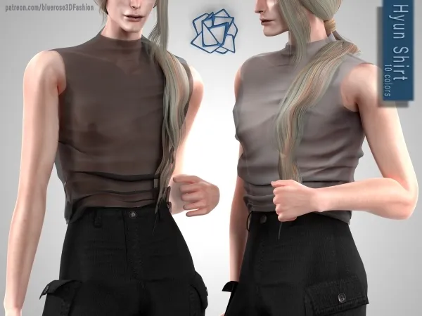 Alpha Transparent Shirt brsims by bluerose-sims - The Sims 4 Custom Content