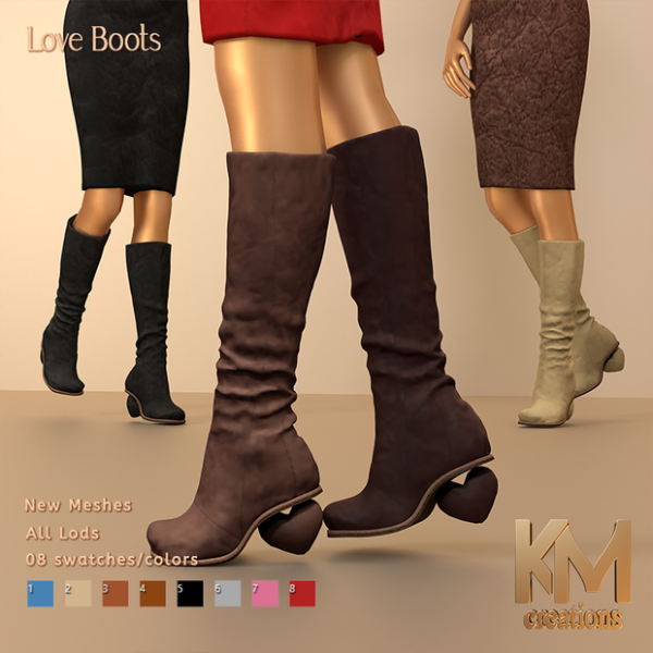 Alpha [KM] Love Boots by kmcreations_ts4 - The Sims 4 Custom Content