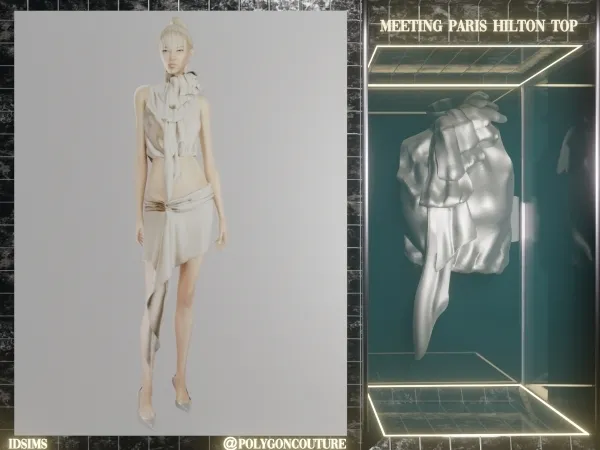 Alpha Meeting Paris Hilton Top by polygoncouture - The Sims 4 Custom Content