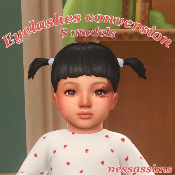 Maxis Match 2D Eyelashes conversions for infants by nessassims - The Sims 4 Custom Content
