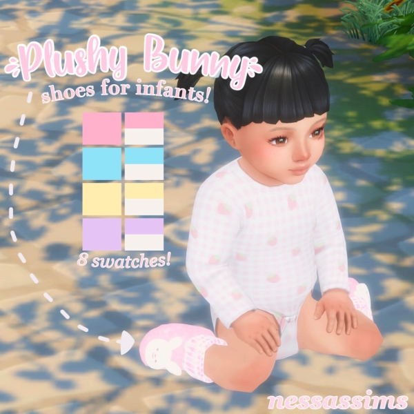 Maxis Match Plushy bunny shoes for infants by nessassims - The Sims 4 Custom Content