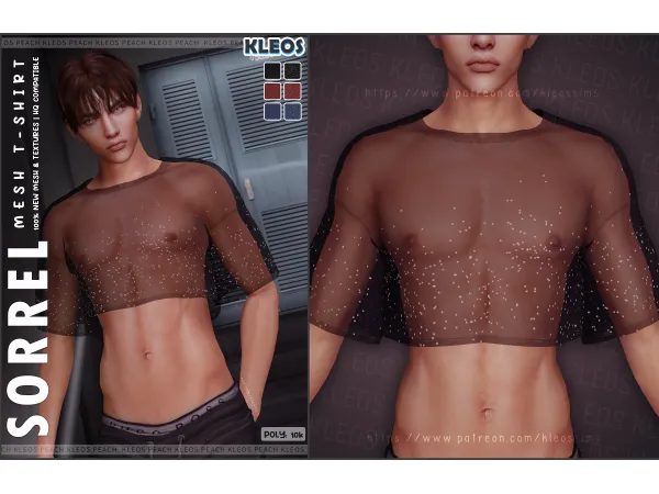 Alpha PEACH Sorrel Mesh T shirt by Kleos Sims - The Sims 4 Custom Content