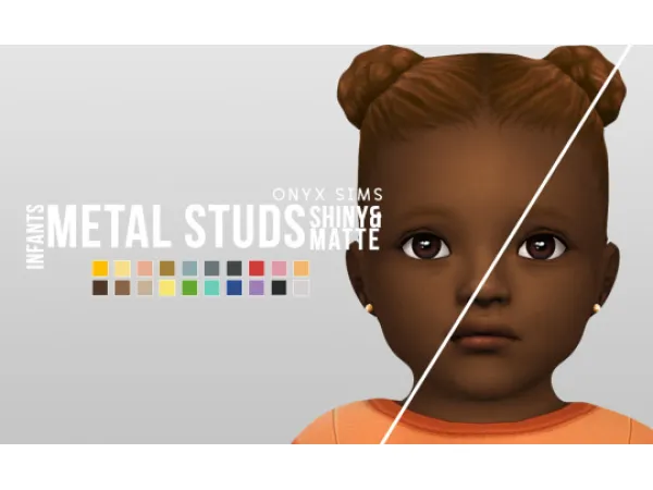 Maxis Match METAL STUD EARRINGS [INFANTS] by simsfinds - The Sims 4 Custom Content