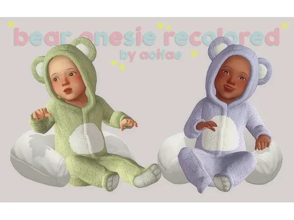 Maxis Match the cutest little bear onesie recolored by simsfinds - The Sims 4 Custom Content