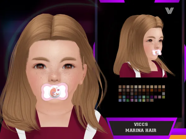 Alpha VICCS_MARINA HAIR CONVERTED FOR INFANTS (SIMPLICIATY MESH) by viccs - The Sims 4 custom content