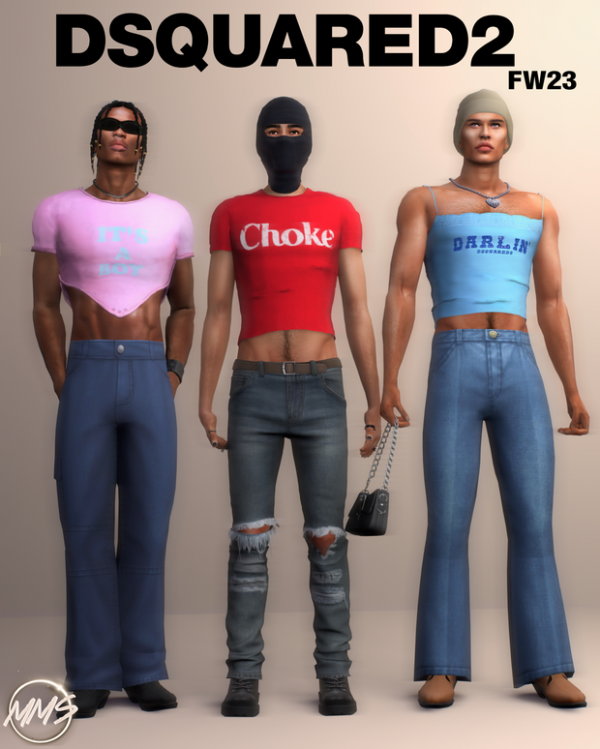 Alpha DSQUARED2 FW23 PIECES by simsfinds - The Sims 4 Custom Content