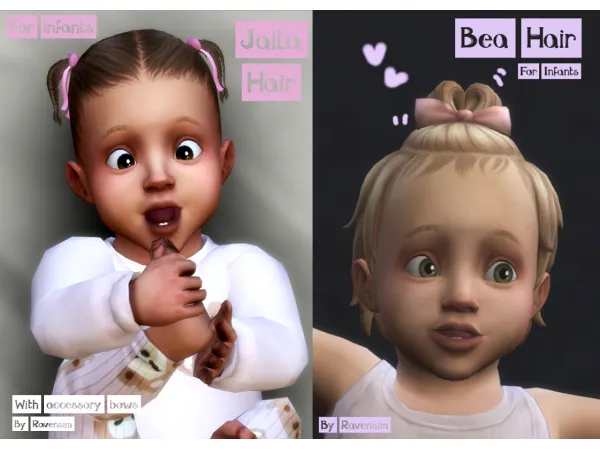 Maxis Match Jaila & Bea Hair For Infants Part 2 ☀ by simsfinds - The Sims 4 custom content