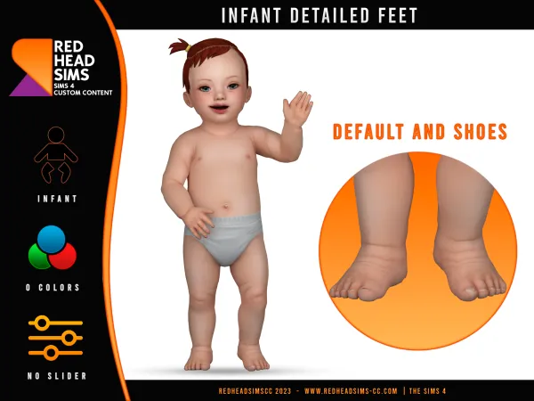 Mix INFANT DETAILED FEET by redheadsims - The Sims 4 Custom Content