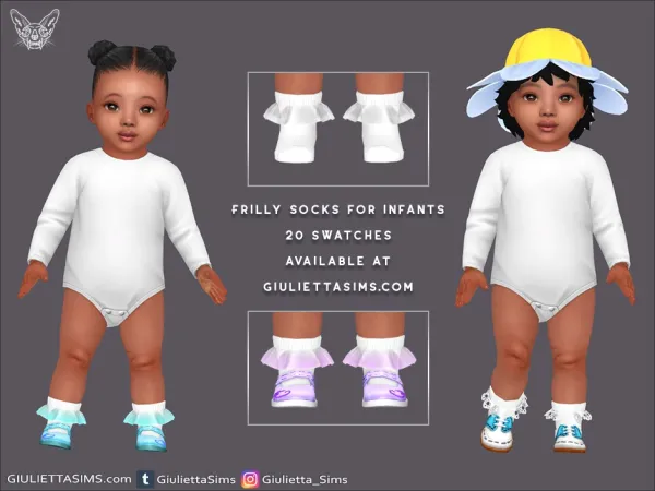 Mix FRILLY SOCKS FOR INFANTS by simsfinds - The Sims 4 Custom Content