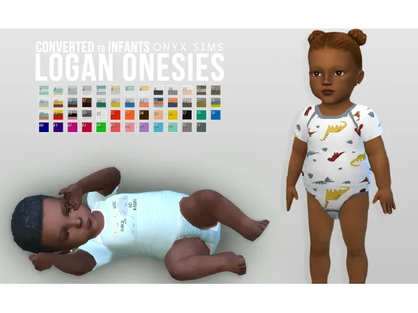 Maxis Match LOGAN ONESIES [INFANTS] by simsfinds - The Sims 4 Custom Content
