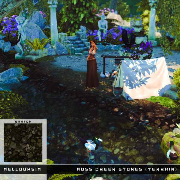 Mix Moss Creek Stones Broken Tiles by simsfinds - The Sims 4 Custom Content