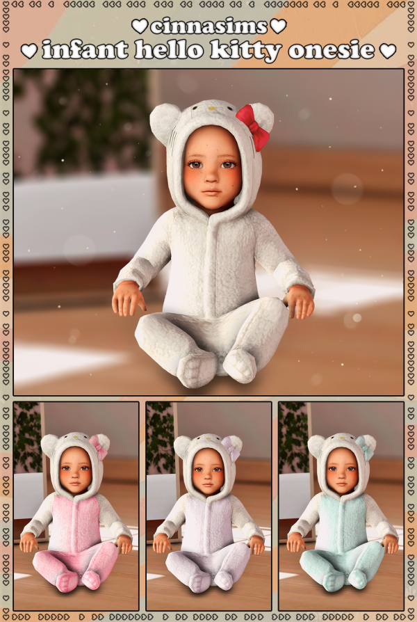 Maxis Match infant hello kitty onesie by simsfinds - The Sims 4 Custom Content