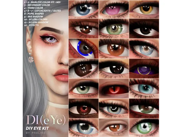 Mix DI(eYE) DIY Eye Kit by pralinesims Update - The Sims 4 Custom Content