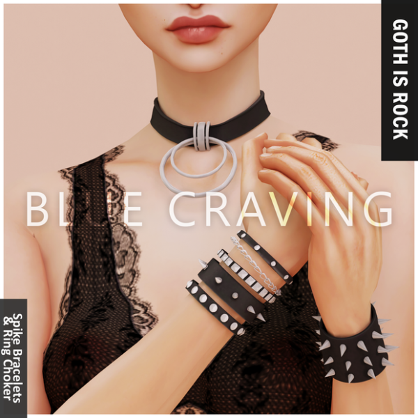 Alpha Blue Craving Goth Jewellery by bluecraving - The Sims 4 Custom Content
