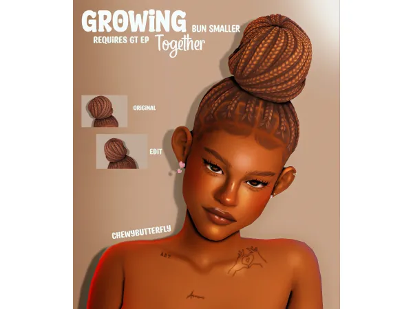 Maxis Match growing together bun smaller by chewybutterfly - The Sims 4 Custom Content