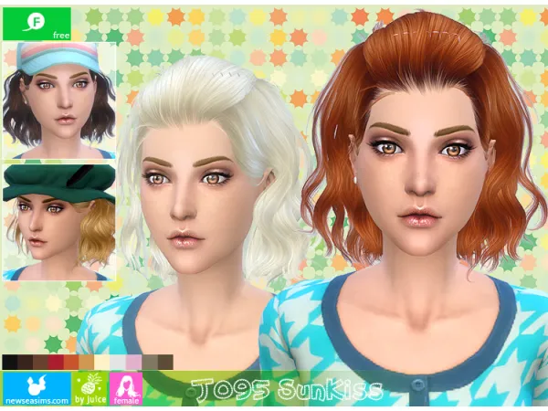 Alpha J095 hair by simsfinds - The Sims 4 custom content
