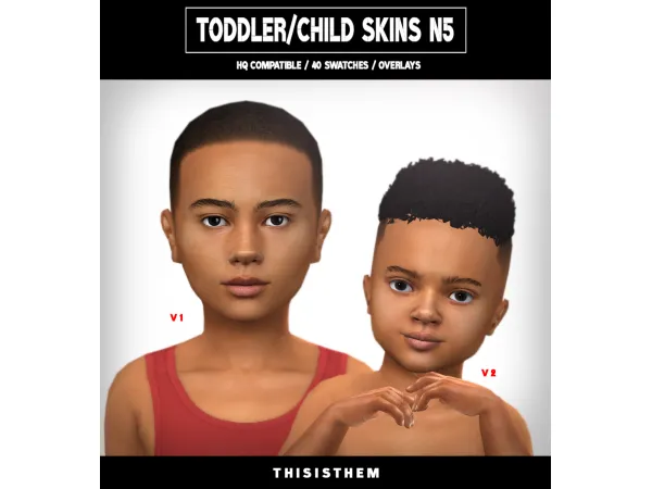 Alpha ToddlerChild Skins N5 by ThisIsThem - The Sims 4 Custom Content