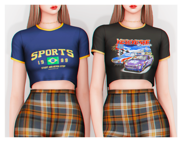 Alpha Fromis T Shirt by plbsims - The Sims 4 Custom Content