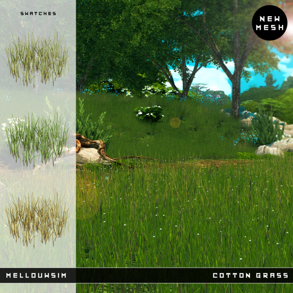 Alpha Cotton Grass by simsfinds - The Sims 4 Custom Content