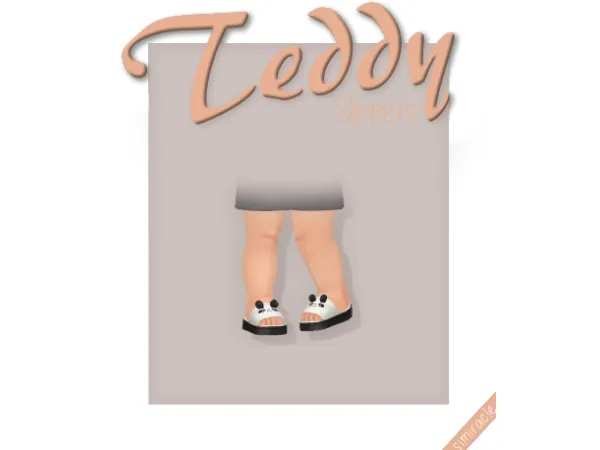 Maxis Match Trillyke Teddy Bear Slippers Infant Version - The Sims 4 Custom Content