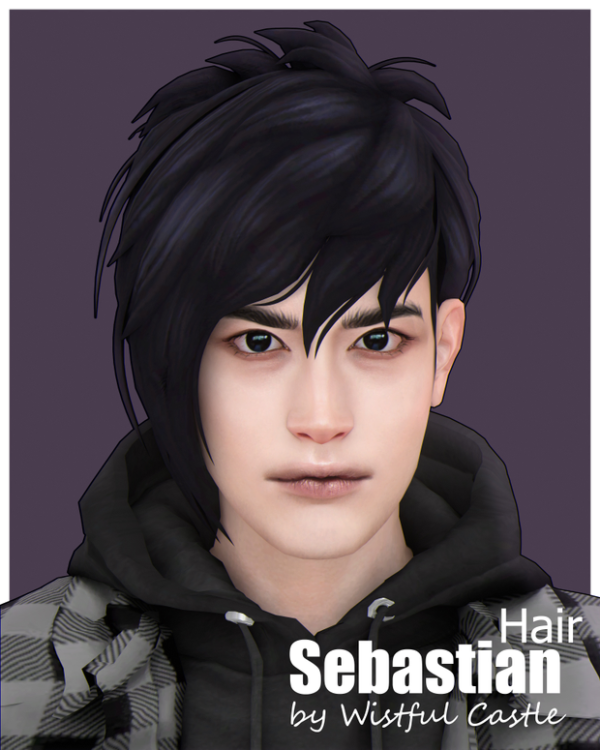 Maxis Match Sebastian (Unisex Hair) by simsfinds - The Sims 4 Custom Content