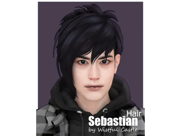 Maxis Match Sebastian (Unisex Hair) by Wistful Castle - The Sims 4 Custom Content
