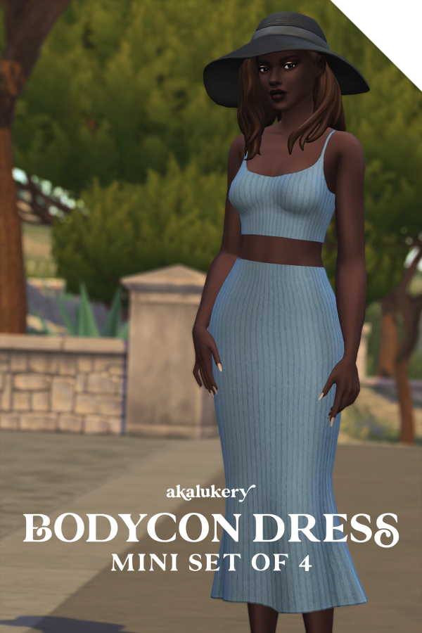 Maxis Match BODYCON DRESS MINI SET by simsfinds - The Sims 4 Custom Content