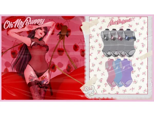 Alpha BUNNY BAT BODYSUIT by ohmybunnny2 - The Sims 4 Custom Content