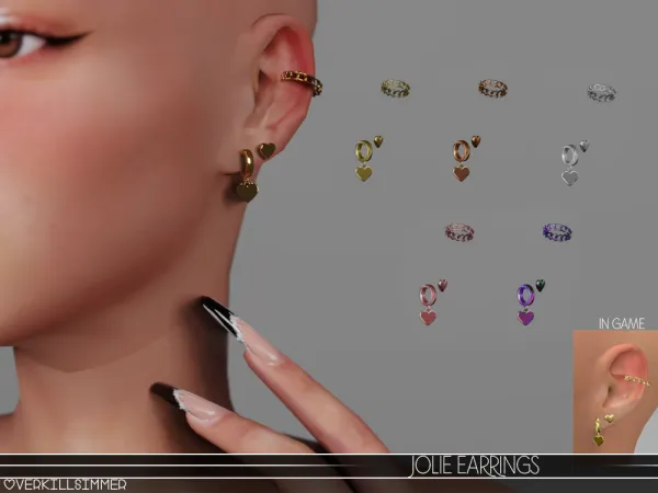 Alpha Jolie earrings - The Sims 4 Custom Content