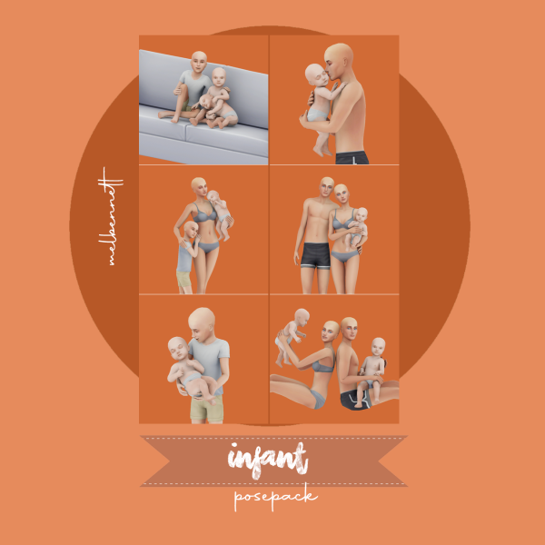 Mix Infant Posepack by melbennett - The Sims 4 Custom Content