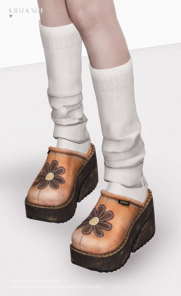 Alpha Swear London Flower Chunky Slips by simsfinds - The Sims 4 Custom Content