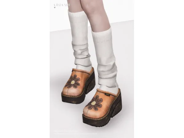 Alpha Swear London Flower Chunky Slips by Charonlee SIMS - The Sims 4 Custom Content