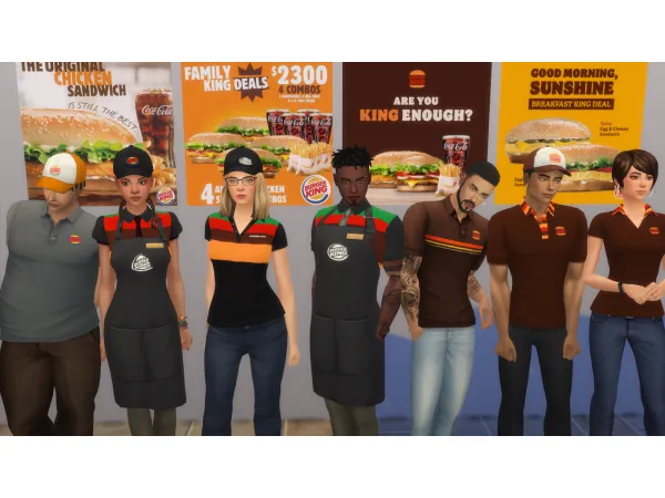 Maxis Match Burger King Uniform Cap by simsfinds - The Sims 4 Custom Content