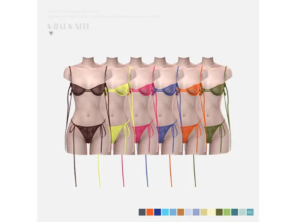 Alpha Fanci Club Sweaty Bikini Set by Charonlee SIMS - The Sims 4 Custom Content