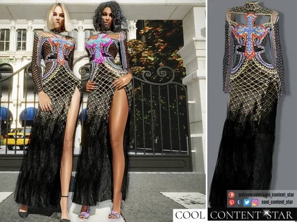 Alpha Jennifer Lopez'S Bejeweled Dress from Met Gala cool_content_star by cool_content_star - The Sims 4 Custom Content