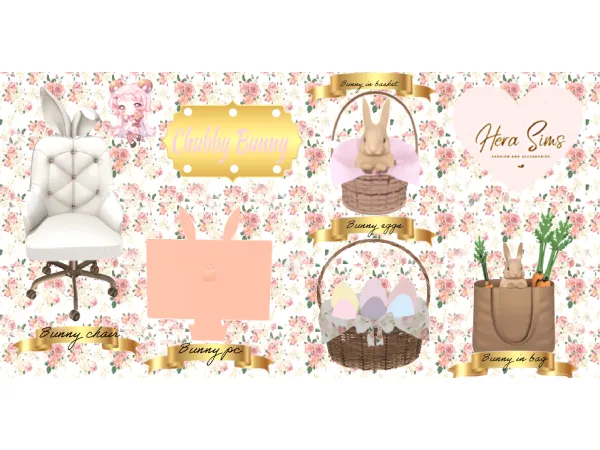 Mix Chubby bunny collection by herasims4 - The Sims 4 Custom Content