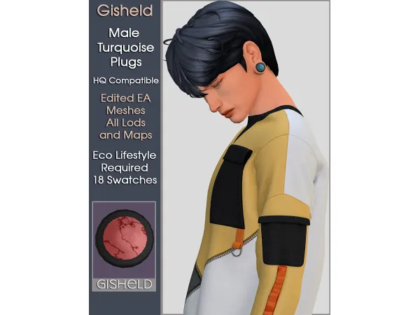 Maxis Match Male Turquoise Plug - The Sims 4 Custom Content