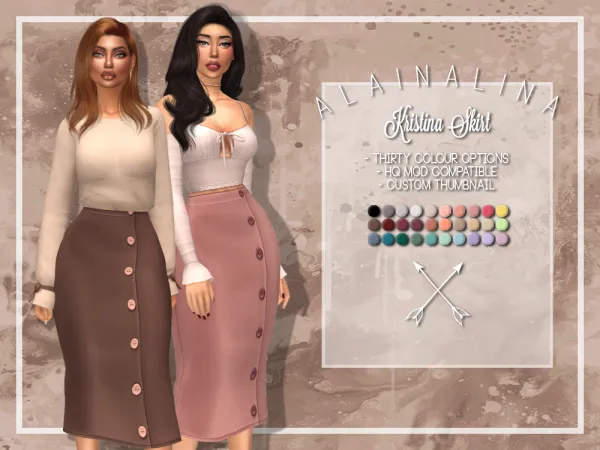 Maxis Match Kristina Skirt by alainalina - The Sims 4 Custom Content