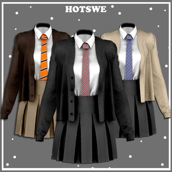 Alpha [HOTSWE] ditto school uniform by simsfinds - The Sims 4 Custom Content
