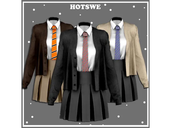 Alpha [HOTSWE] ditto school uniform by HOTSWE - The Sims 4 Custom Content