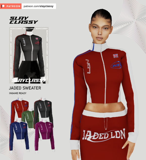 Alpha SC#150 JADED SWEATER by slayclassy - The Sims 4 custom content