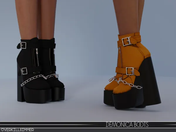 Alpha Demonica boots by overkillsimmer - The Sims 4 Custom Content
