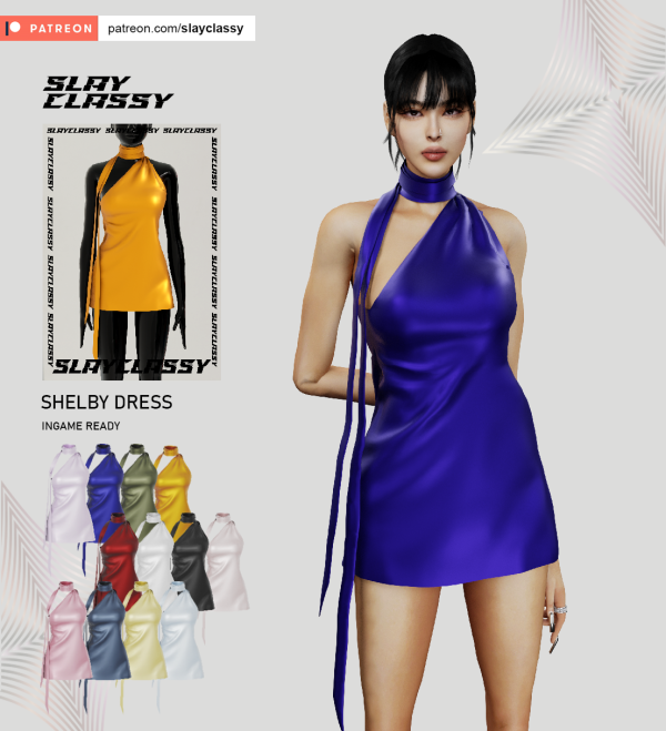 Alpha SC#150 SHELBY DRESS by slayclassy - The Sims 4 custom content