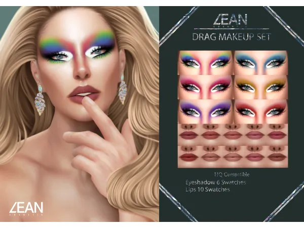 Alpha LEAN DRAG MAKEUP SET by simsfinds - The Sims 4 Custom Content
