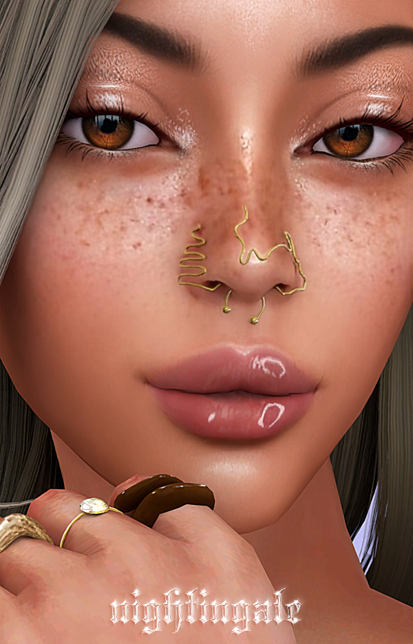 Alpha Yahina Nose Cuff Set by simsfinds - The Sims 4 Custom Content