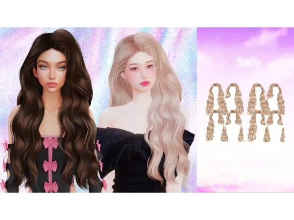 Alpha Salty Hairstyle by greenteahoney - The Sims 4 Custom Content