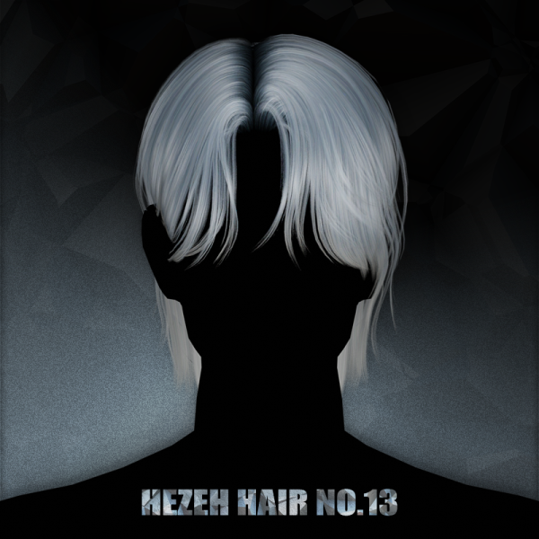 Alpha [Hezeh]Hair_No13 by hezeh - The Sims 4 Custom Content