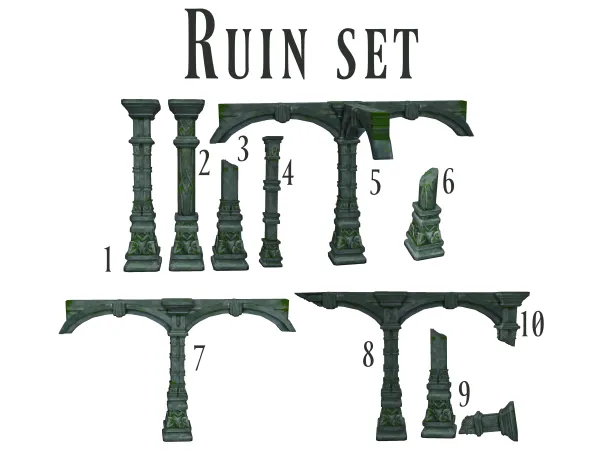 Maxis Match Ruin Set Auditore by Natalia - The Sims 4 Custom Content