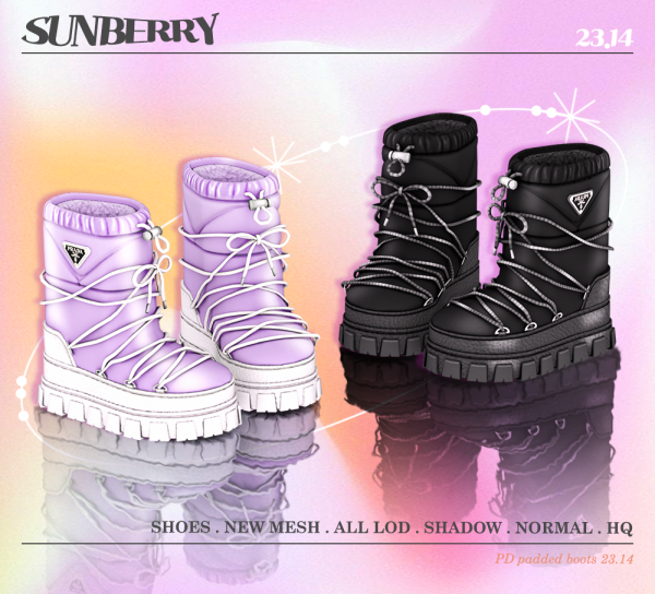Alpha [SUNBERRY]PD padded boots 2314 (Early access) by simsfinds - The Sims 4 Custom Content